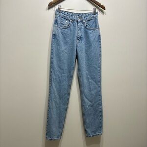 NWT The Ragged Priest Cougar Mom Jeans High Rise Waist Wide Leg Denim Pants Blue